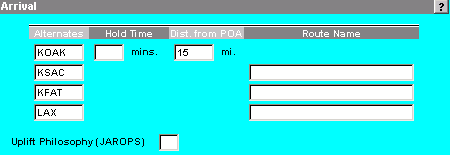 Arrival Alternate/Distance Example
